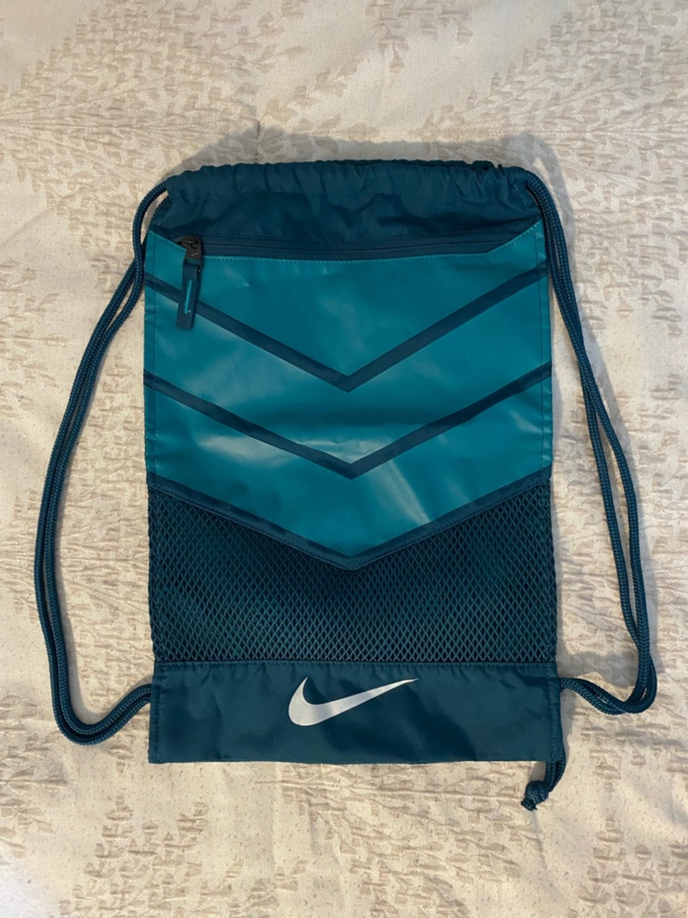 Nike Teal and Dark Green Drawstring Backpack